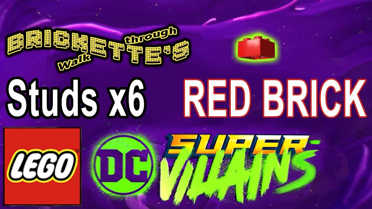 Studs x6 Red Brick in DC Super-Villains – Brickette Games
